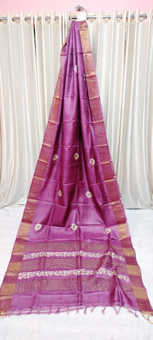 Pure tussar silk print saree