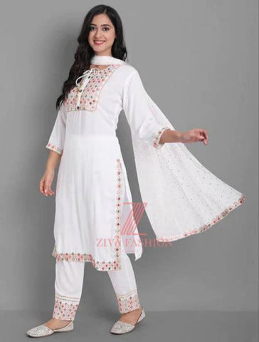 Rayon kurti pant suit