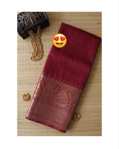 Organza Embroidry working saree