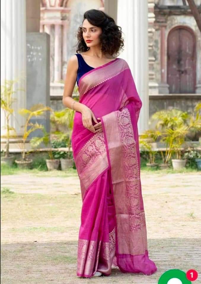 Organza Embroidry working saree