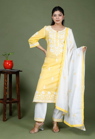 Khadi Cotton Embroidery Suit