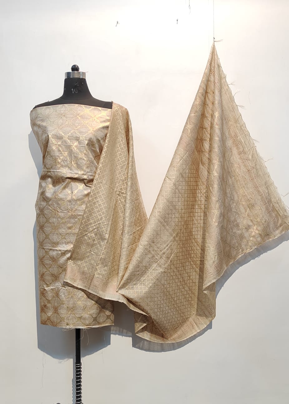 Pure desi tussar khadi suit