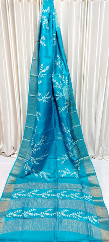 Tussar handblock print saree