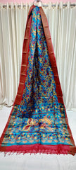 Tussar handblock print saree