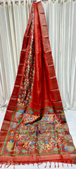 Tussar handblock print saree