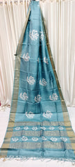 Tussar handblock print saree