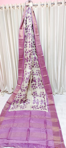 Tussar handblock print saree