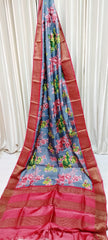 Tussar handblock print saree