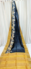 Tussar silk handblock print saree