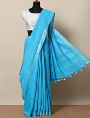 Linen cotton saree
