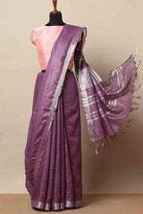 Linen cotton saree
