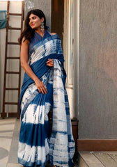 Linen slub saree
