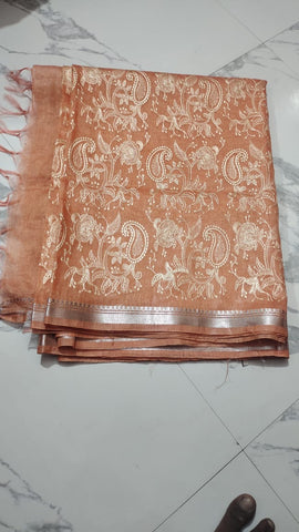Lilen banarasi embroidery saree