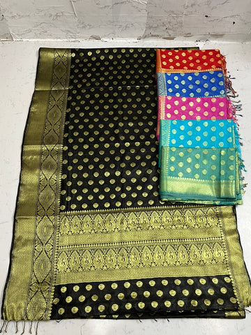 Soft semi tussar silk jacquard saree