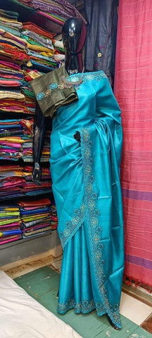 Tussar munga katan saree