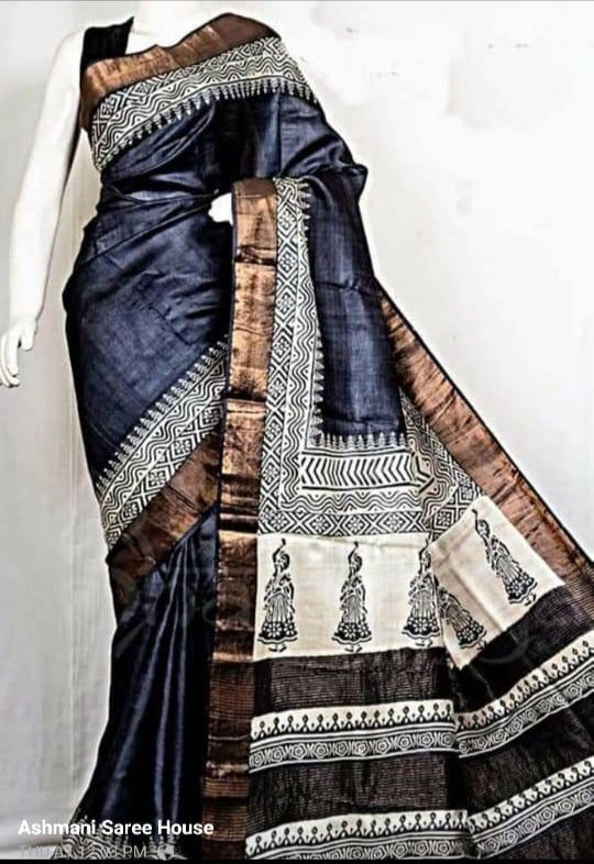 Tussar Silk Print Saree