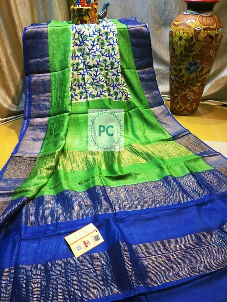 Tussar Silk Print Saree