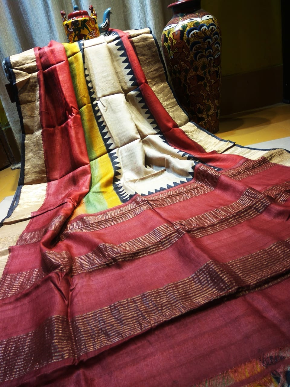 Tussar Silk Print Saree