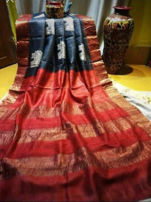 Tussar Silk Print Saree