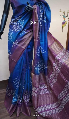 Tussar Silk Print Saree