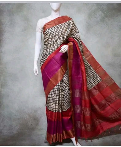 Tussar Silk Print Saree