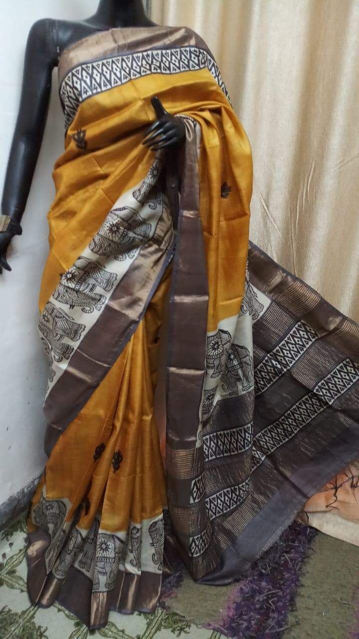 Tussar Silk Print Saree