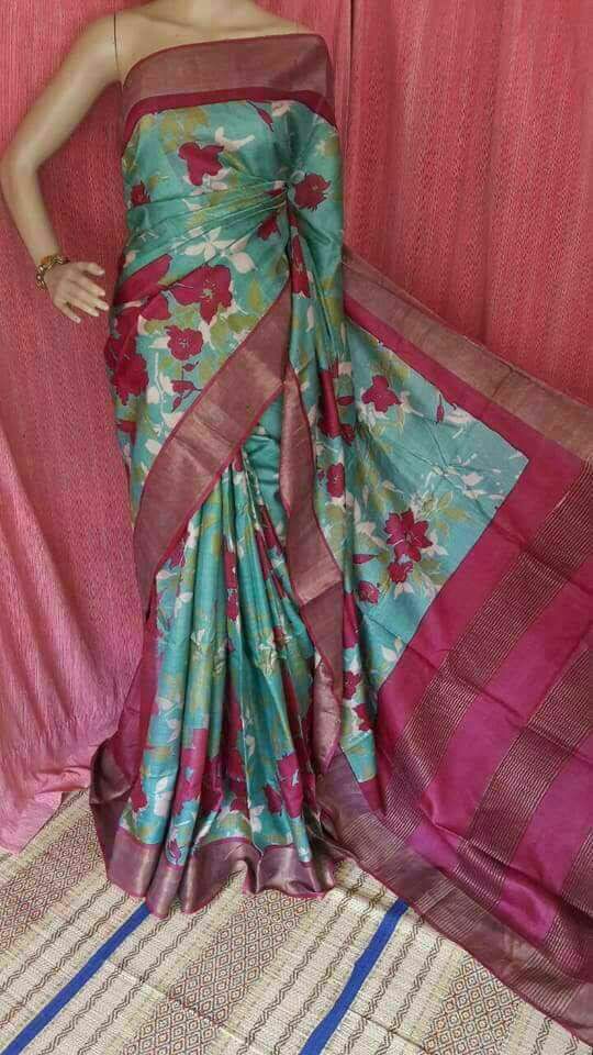 Tussar Silk Print Saree