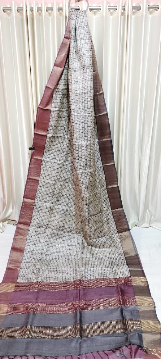 Tussar Silk Print Saree