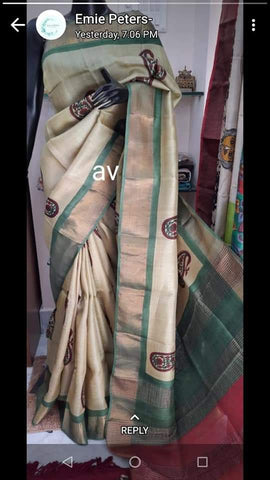 Tussar Silk Print Saree