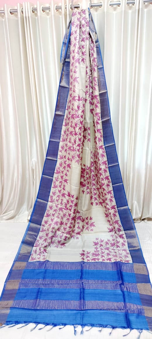 Tussar Silk Print Saree