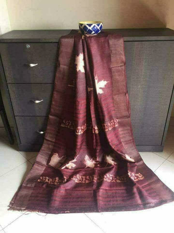 Tussar Silk Print Saree