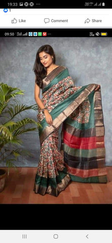 Tussar Silk Print Saree