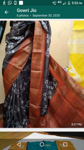 Tussar Silk Print Saree