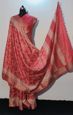 Tussar Silk Print Saree