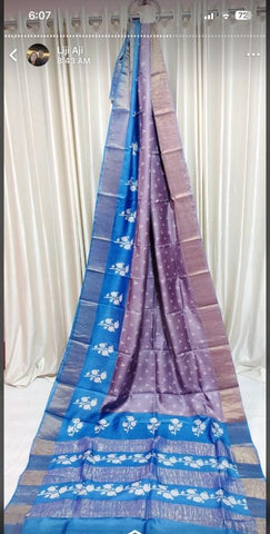 Tussar Silk Print Saree