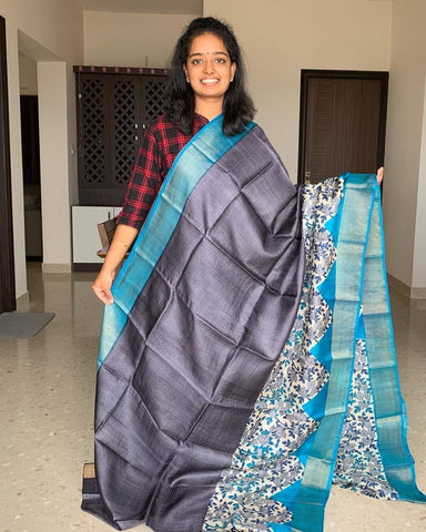 Tussar Silk Print Saree