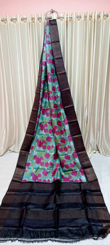 Tussar Silk Print Saree