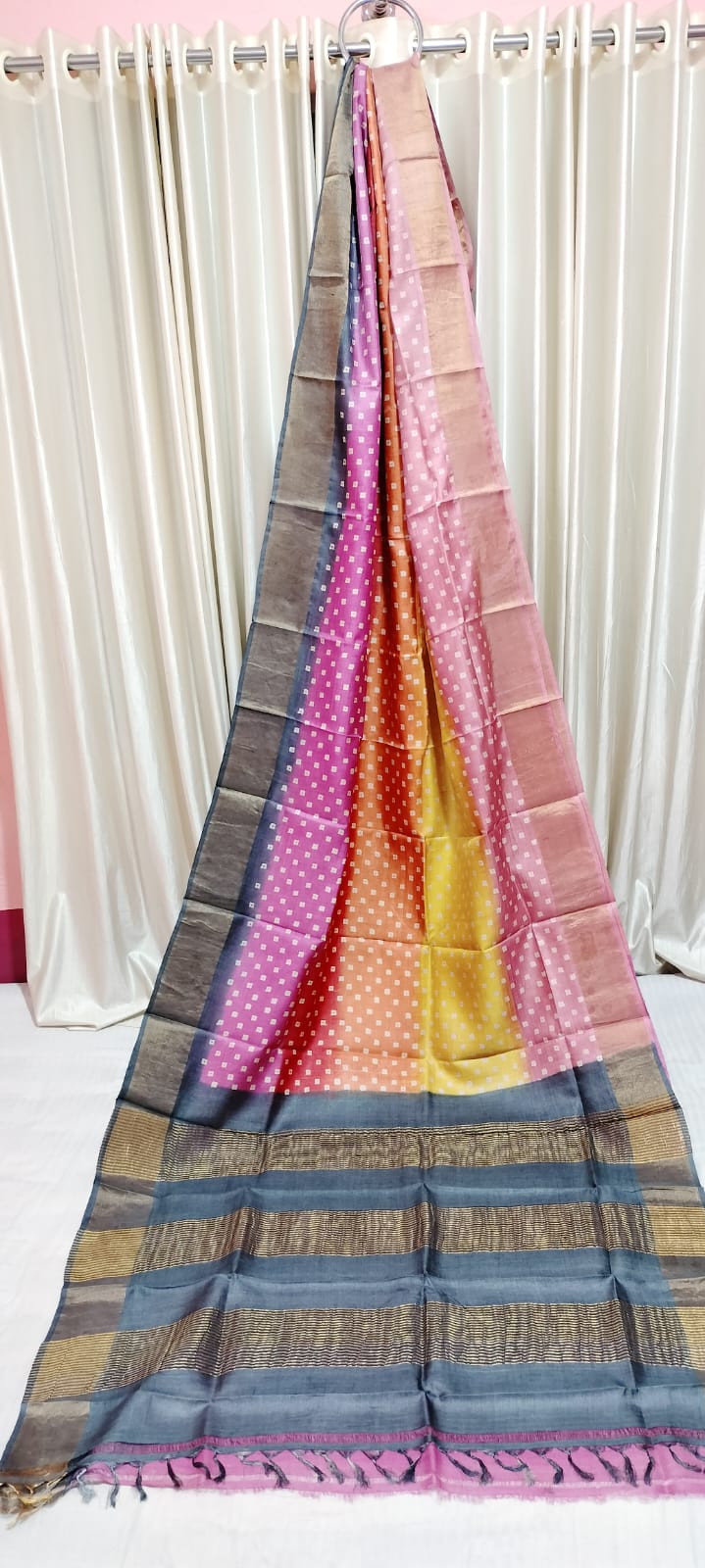 Tussar Silk Print Saree