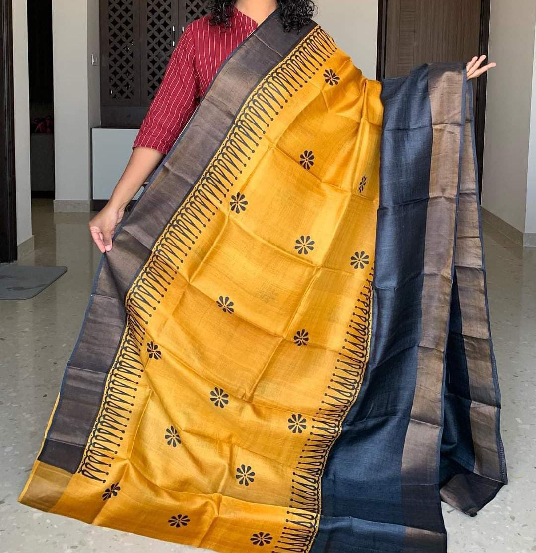 Tussar Silk Print Saree