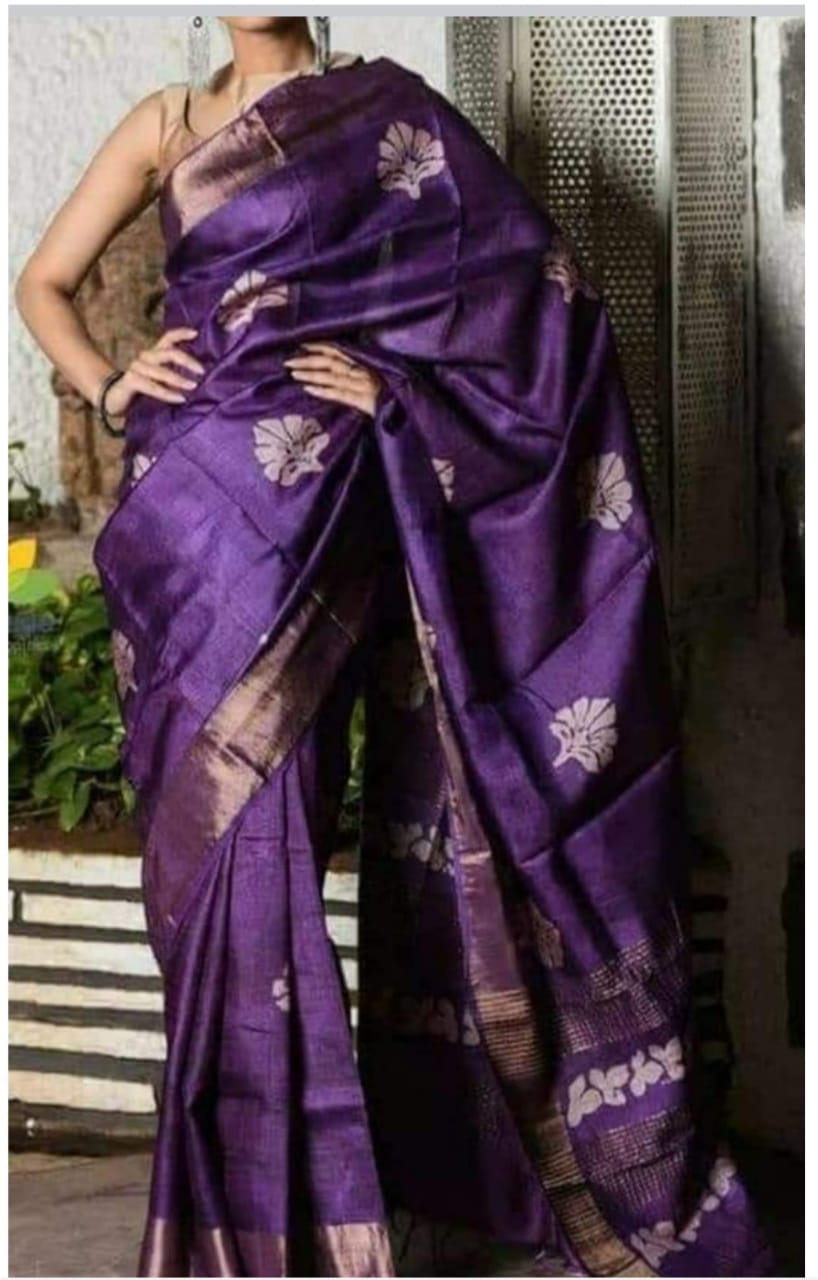 Tussar Silk Print Saree