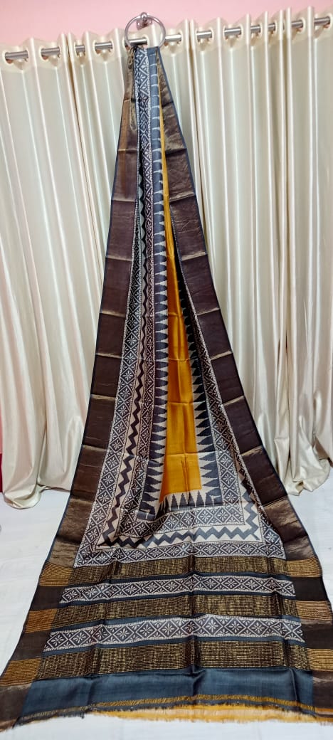 Tussar Silk Print Saree