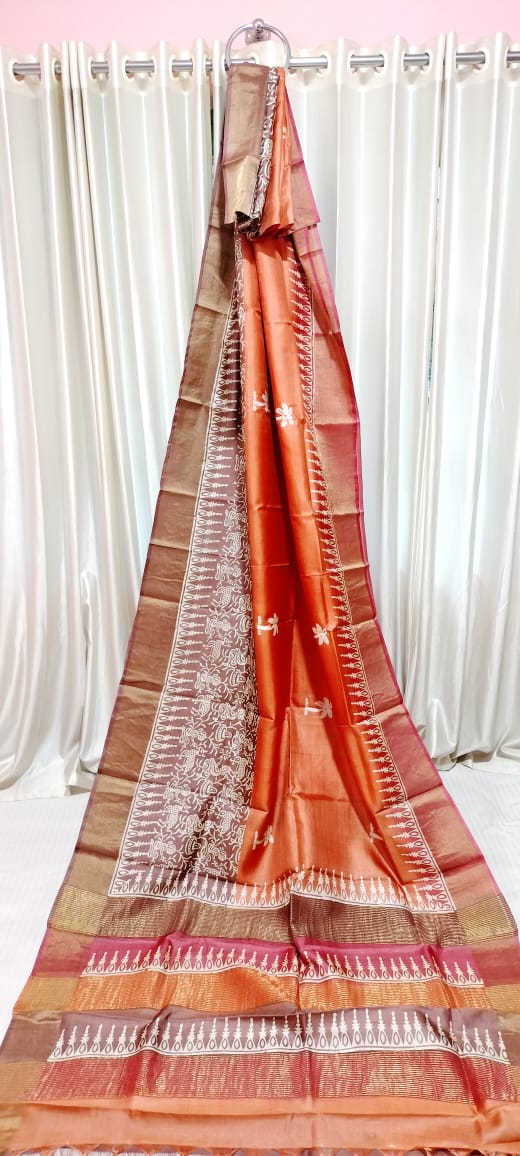 Tussar Silk Print Saree