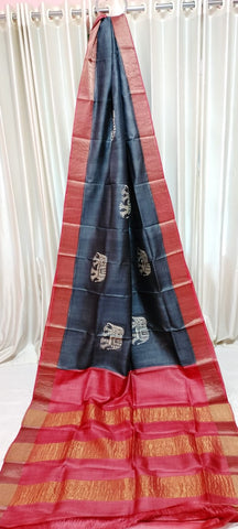 Tussar Silk Print Saree