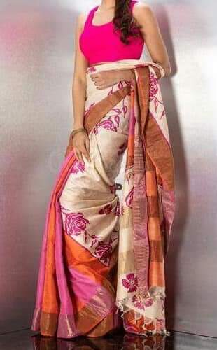 Tussar Silk Print Saree