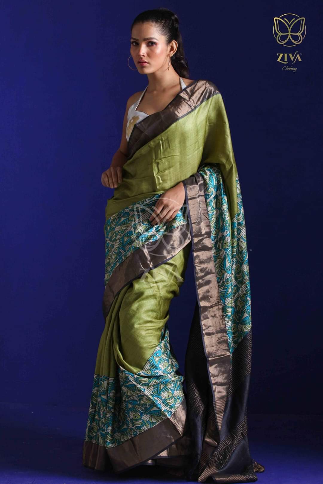 Tussar Silk Print Saree