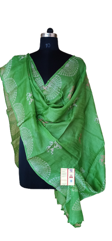 Tussar discharge silk duptta silkzon.in