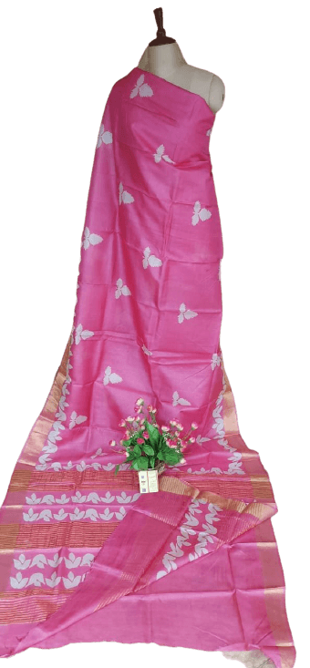 Pure Tussar Silk print saree