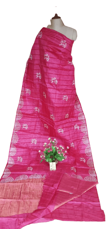 Pure Tussar Silk print saree