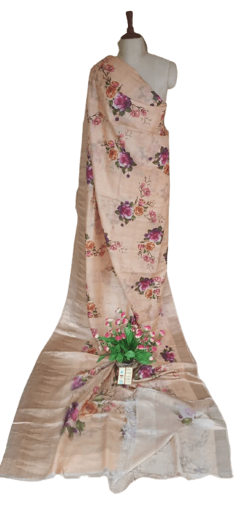 Pure Tussar Silk print saree