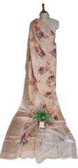 Pure Tussar Silk print saree